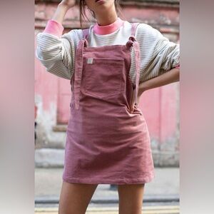 Lucy & Yak Pink Corduroy Pinafore Dress Size 4